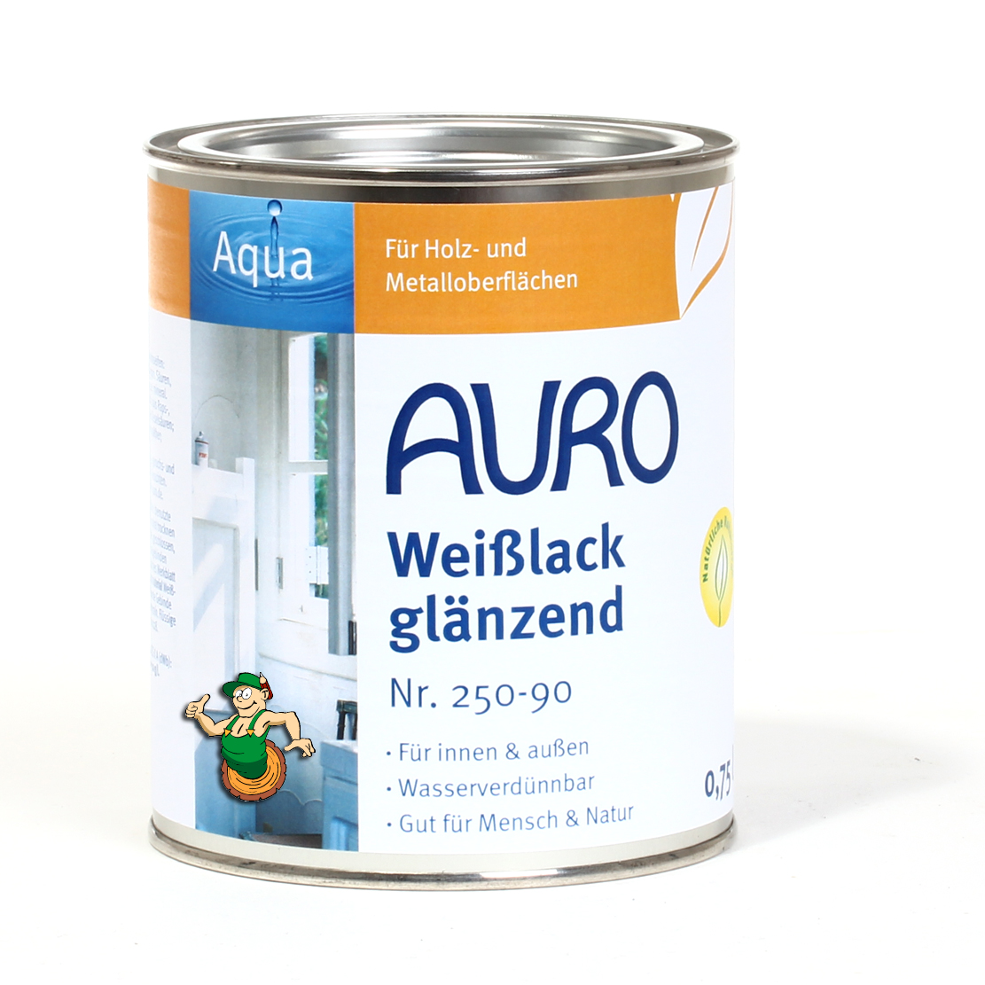 Buntlack, glänzend, Nr. 250 Weißlack, Aqua, Innen- und Außenbereich